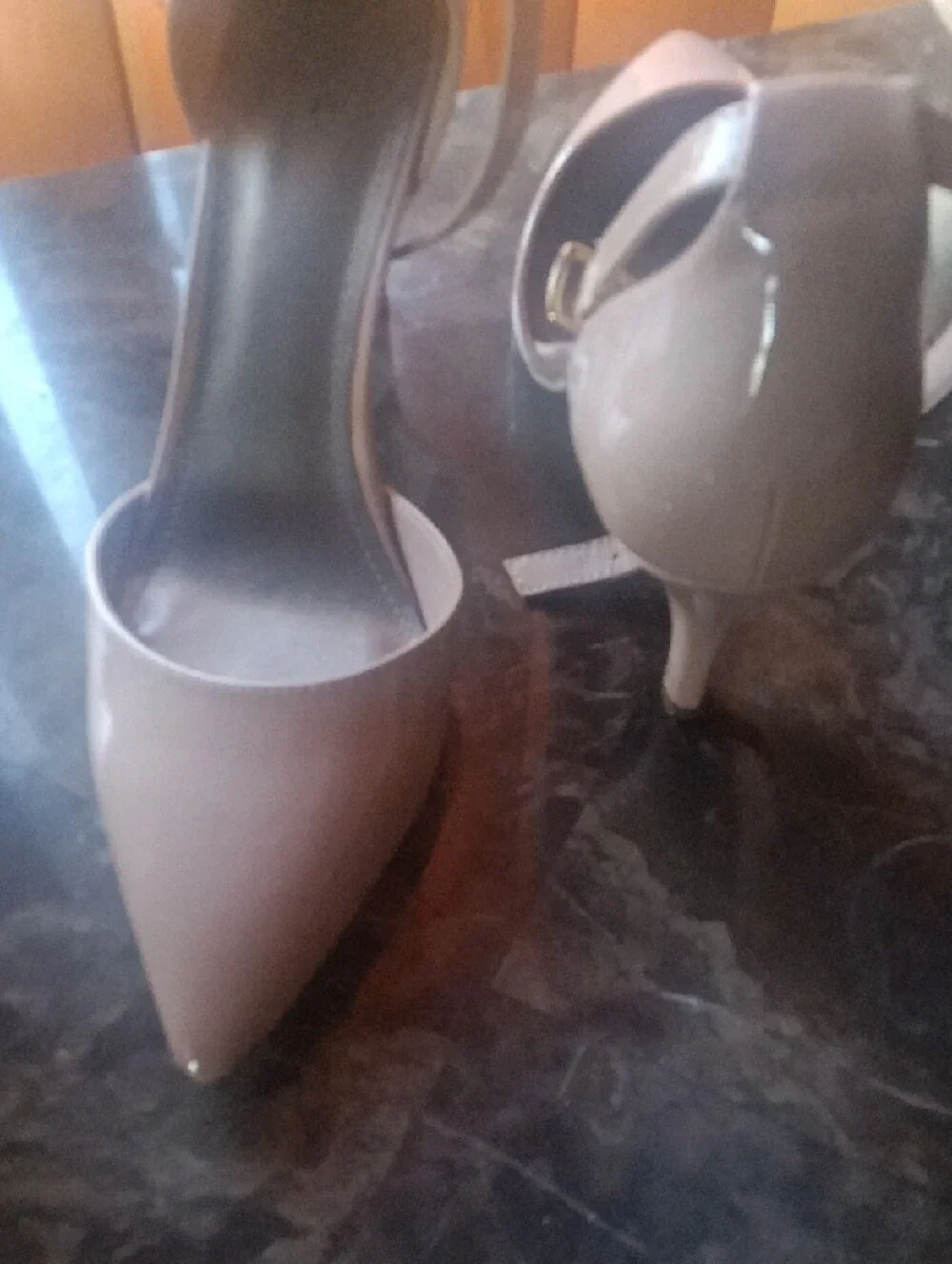 Pointed-Toe Ankle-Strap Heels in Blush Nude